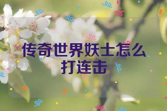 传奇世界妖士怎么打连击