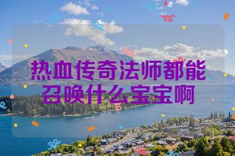 热血传奇法师都能召唤什么宝宝啊