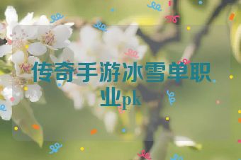 传奇手游冰雪单职业pk