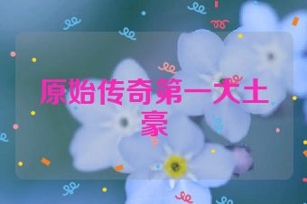 原始传奇第一大土豪