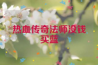 热血传奇法师没钱买蓝