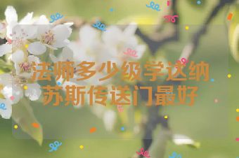 法师多少级学达纳苏斯传送门最好