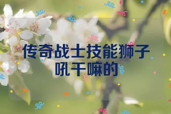 传奇战士技能狮子吼干嘛的