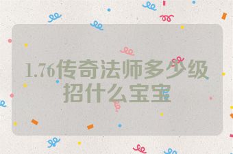 1.76传奇法师多少级招什么宝宝