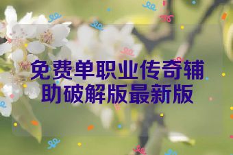 免费单职业传奇辅助破解版最新版