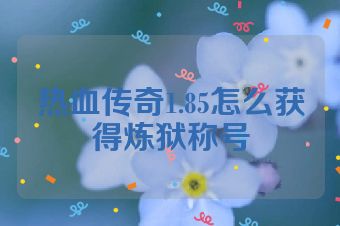 热血传奇1.85怎么获得炼狱称号