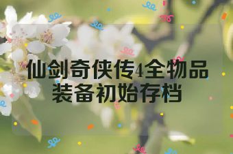 仙剑奇侠传4全物品装备初始存档