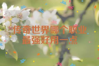 传奇世界哪个职业最强好用一点