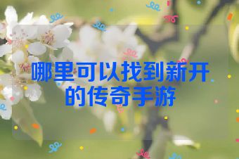 哪里可以找到新开的传奇手游