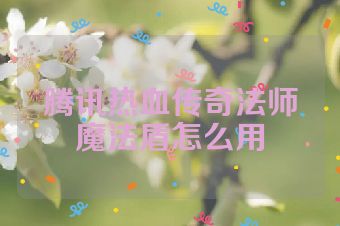 腾讯热血传奇法师魔法盾怎么用