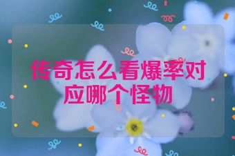 传奇怎么看爆率对应哪个怪物