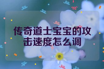 传奇道士宝宝的攻击速度怎么调