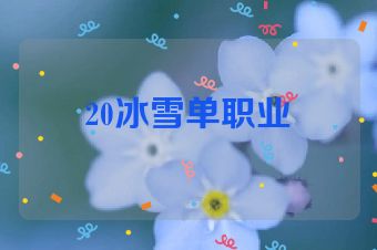20冰雪单职业