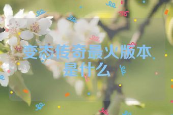 变态传奇最火版本是什么
