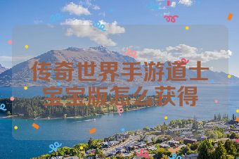 传奇世界手游道士宝宝版怎么获得