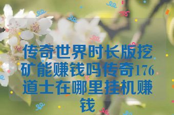 传奇世界时长版挖矿能赚钱吗传奇176道士在哪里挂机赚钱
