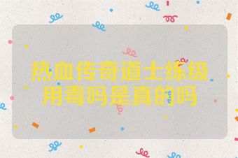 热血传奇道士练级用毒吗是真的吗