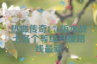 热血传奇1.76版本战士各个等级升级路线最新