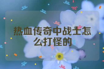 热血传奇中战士怎么打怪的