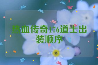 热血传奇176道士出装顺序