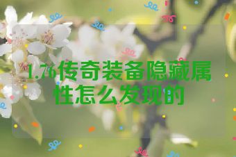 1.76传奇装备隐藏属性怎么发现的