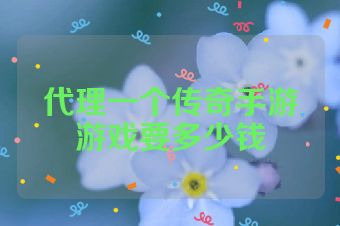 代理一个传奇手游游戏要多少钱