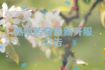 热血传奇最新开服公告