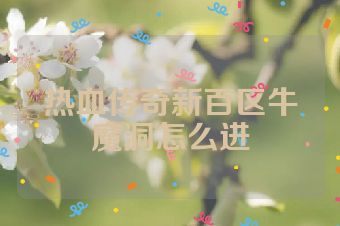 热血传奇新百区牛魔洞怎么进