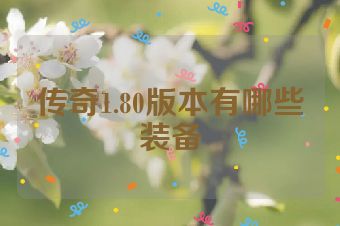 传奇1.80版本有哪些装备