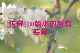 传奇1.80版本的所有装备