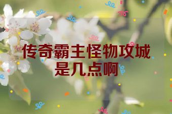 传奇霸主怪物攻城是几点啊