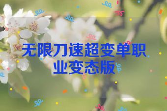 无限刀速超变单职业变态版
