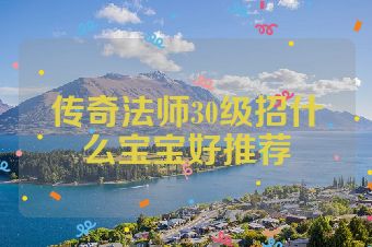 传奇法师30级招什么宝宝好推荐