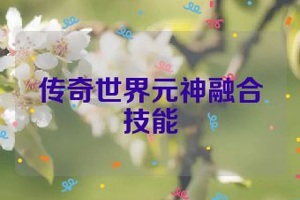 传奇世界元神融合技能