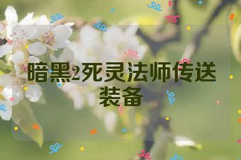 暗黑2死灵法师传送装备