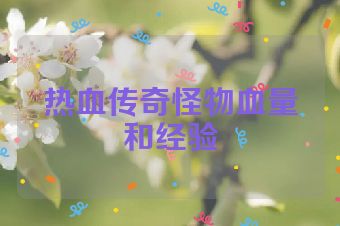 热血传奇怪物血量和经验