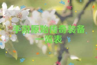 手游原始传奇装备一览表