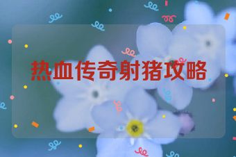 热血传奇射猪攻略