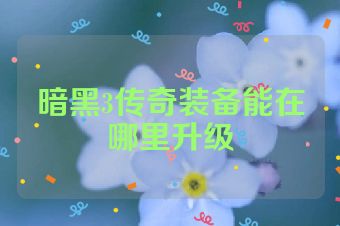 暗黑3传奇装备能在哪里升级