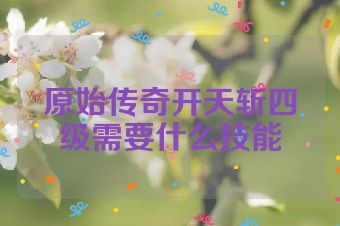 原始传奇开天斩四级需要什么技能
