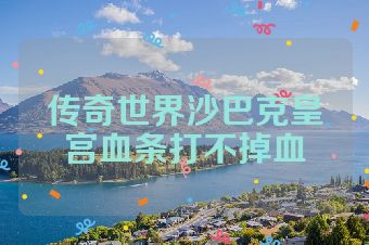 传奇世界沙巴克皇宫血条打不掉血