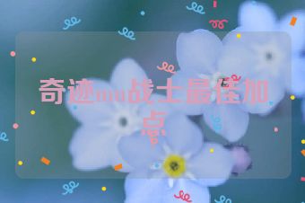 奇迹mu战士最佳加点