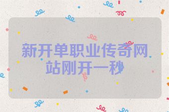 新开单职业传奇网站刚开一秒