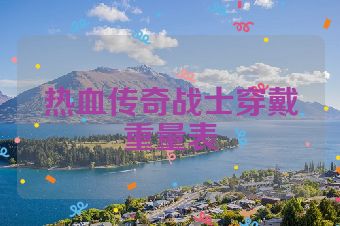 热血传奇战士穿戴重量表