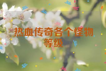 热血传奇各个怪物等级