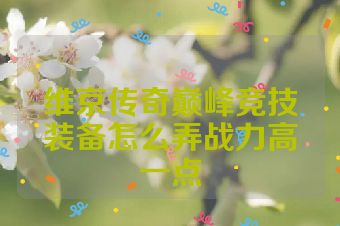 维京传奇巅峰竞技装备怎么弄战力高一点
