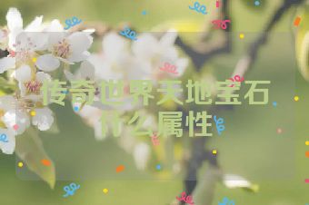 传奇世界天地宝石什么属性
