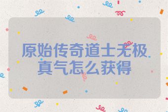 原始传奇道士无极真气怎么获得
