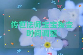 传世法师宝宝叛变时间调整