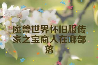 魔兽世界怀旧服传家之宝商人在哪部落